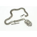 A graduated silver Albert chain with medal fob,