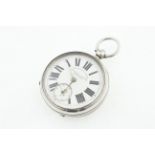 A silver key-wind pocket watch H/M Birmingham 1874 marked 'The Railway Lever - Sambrooks Limited