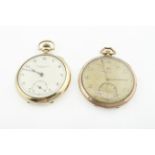 Two working gold plated top-wind pocket watches,