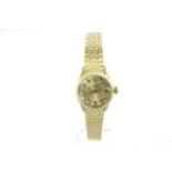 ROLEX - An early 18ct Automatic ladies 1950's Rolex Oyster Perpetual Date with after market diamond