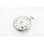 A silver pair cased key-wind pocket watch, both cases H/M London 1821,