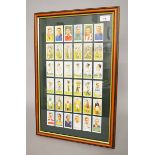 A framed and glazed collection of reproduction Worthington Best Bitter trading cards. Printed 1992.