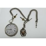 A silver key-wind pocket watch H/M Chester 1902,