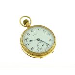 A 9ct Cyma top-wind pocket watch H/M Chester 1930, enamel dial is clean & in very good condition,