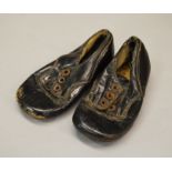 A pair of leather childrens shoes, probably late 19th/early 20th Century.