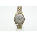 OMEGA - A gents Omega wristwatch H/M 9ct, the dial is in excellent condition,