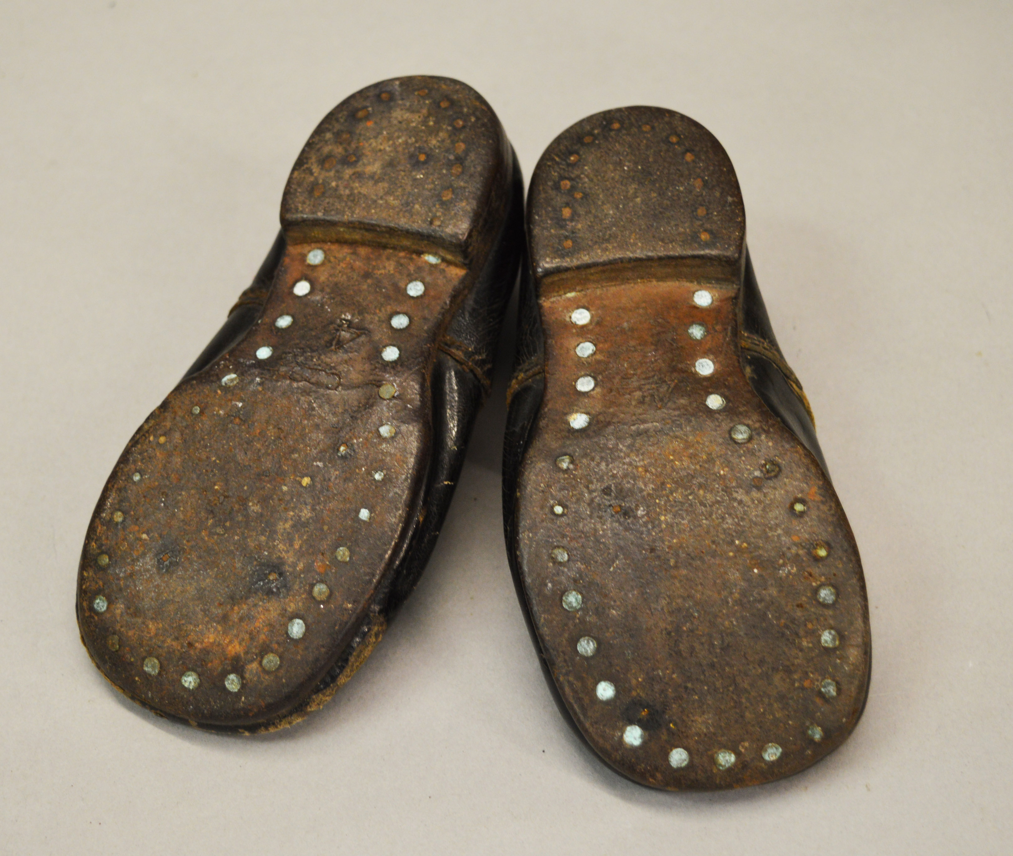 A pair of leather childrens shoes, probably late 19th/early 20th Century. - Image 2 of 2