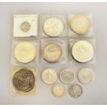 A quantity of Silver Coins including a fine 1819 Crown, a 1780 (with EK's) Thaler restrike,