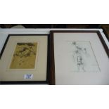 A Cecil Aldin print of dogs and a K F Barker dog print "The Twins"