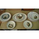 A small quantity of Johnson Bros. plates and 6 pieces of Torquay ware