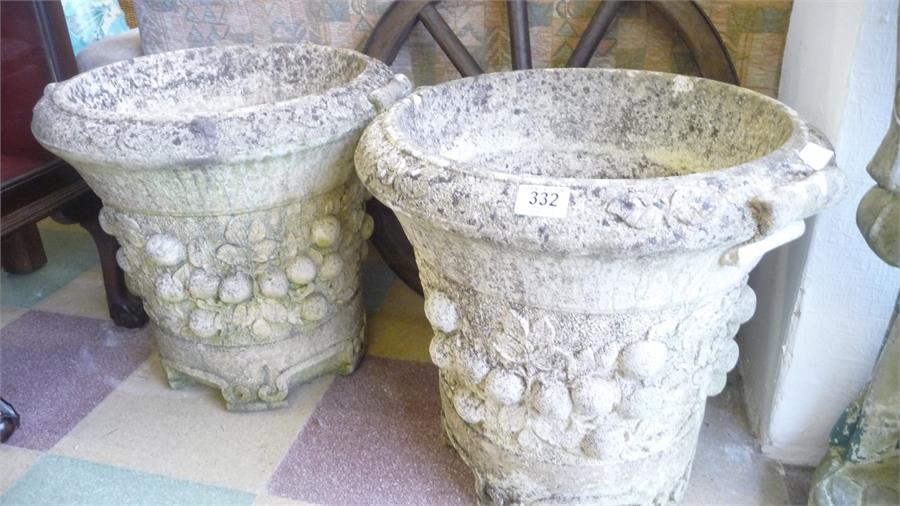 A pair of large garden pots