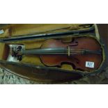 1/2 size violin in case, Copiede Antonius Stradiuarius Cremonenfis Faciebat Anno 1721