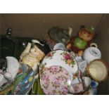 A small quantity of various china, including Royal Doulton, a Bosson head, Nao and Royal Albert