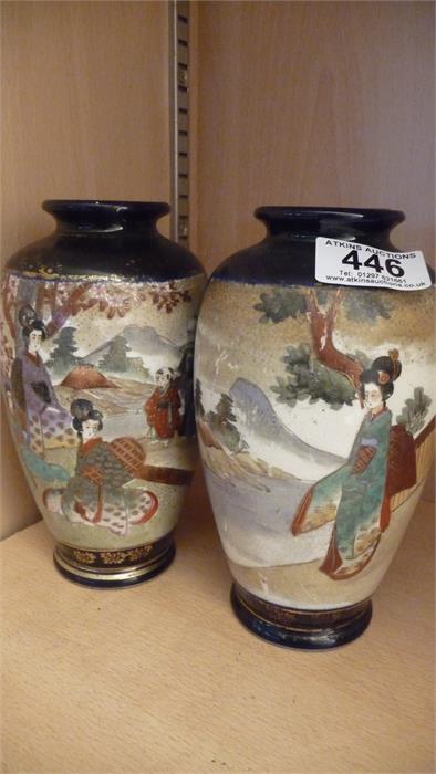 A pair of Satsuma vases