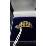 A 9 ct gold ring set with two rows of citrines ( 14)