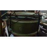 A vintage brass and painted wood marching snare drum by John Grey & Sons of London