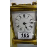 A brass carriage clock