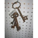 Five antique keys