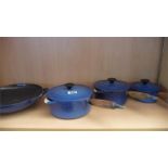 Small quantity of Cousances cast iron saucepans