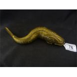 A large Oriental brass articulated fish, approx 25cm