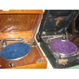 A Trutone gramophone and one other in wooden case