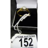 An 18ct gold mounted 1/4 ct diamond solitaire- total weight 3.75g