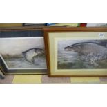 2 signed Ltd edition prints of salmon, W Forbes 279/750 & "Last Chance", Sheila Tilworth 145/850