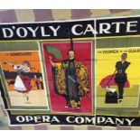 A large vintage poster for The D'Oyly Carte opera company in 9 pieces- A/F