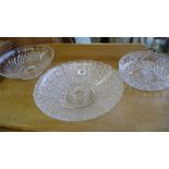 3 cut glass bowls (1 A/F)