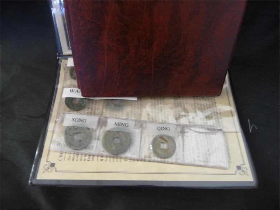 A small quantity of ancient coins with certificates of authenticity- Chinese dynasty's,Roman,