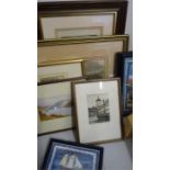 A collection of prints including Plymouth, Dartmouth etc.