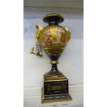 A Viennese porcelain vase with handpainted classical scene signed H Hittmann, A/F