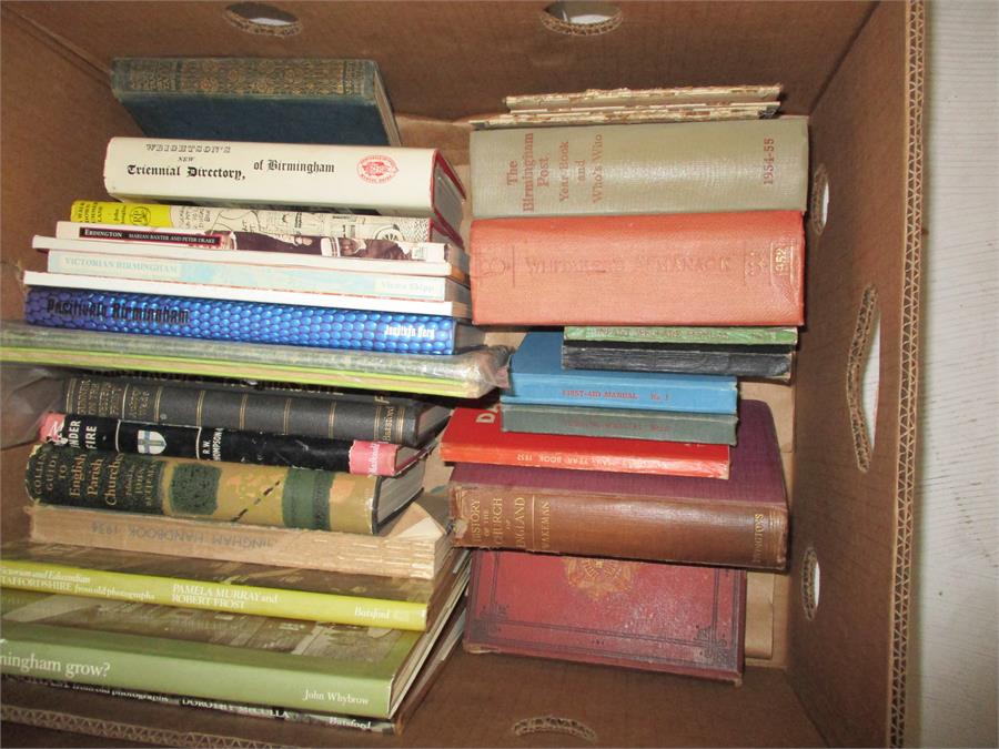 A quantity of various books including Whittaker's 1952 and various books on regional England