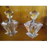 A pair of Art Deco style scent bottles