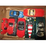 A quantity of Burago and Maisto cars including Porsche 911 GT1 (1996), Ferrari F40 (1987) and