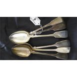 A set of 6 early Victorian silver serving spoons- total weight approx 446g