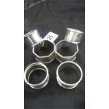 6 hallmarked silver napkin rings