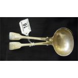 A pair of early Victorian silver ladles- approx total weight 130g