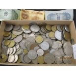 A quantity of various coins- mainly foreign