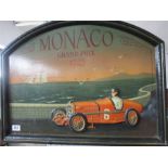 A replica wooden sign depicting the Monaco Grand Prix 1923
