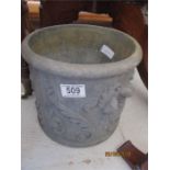 A small lead planter decorated with Fleur de Lys