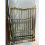 A Victorian brass single bed