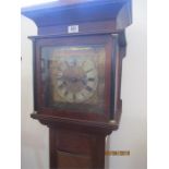 A mahogany cased grandmother clock with brass face