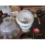 A quantity of gas lamps, shades, fittings etc