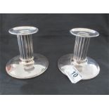 A pair of Danish SCM column candlesticks stamped CC in a crown and Denmark