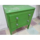 A small painted chest of two drawers