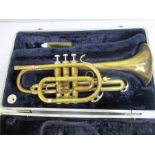 A cased Conn cornet