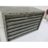 A galvanised set of Industrial drawers