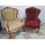 A pair of French style armchairs