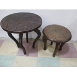 Two African carved tables